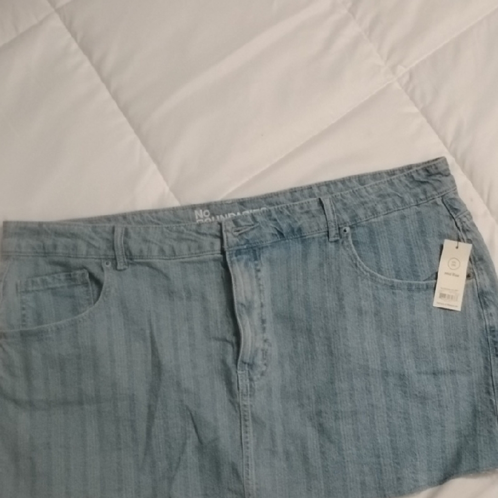 No Boundaries Light Blue Denim Pencil Skirt